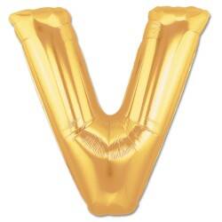 Folyo Balon V Harfi Altın Renk 100 Cm - 1