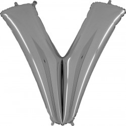 Folyo Balon V Harfi Gümüş Renk 100 Cm - Parti Sürprizi