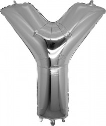 Folyo Balon Y Harfi Gümüş Renk 100 Cm - Parti Sürprizi