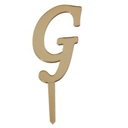 G Harf Aynalı Altın Pleksi 7 cm - Parti Sürprizi