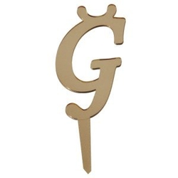 Ğ Harf Aynalı Altın Renk Pleksi 7 cm - Parti Sürprizi