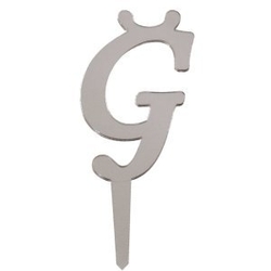 Ğ Harf Aynalı Gümüş Renk Pleksi 7 cm - Parti Sürprizi