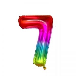 Gökkuşağı 7 Rakamı Folyo Balon 100 Cm - Parti Sürprizi