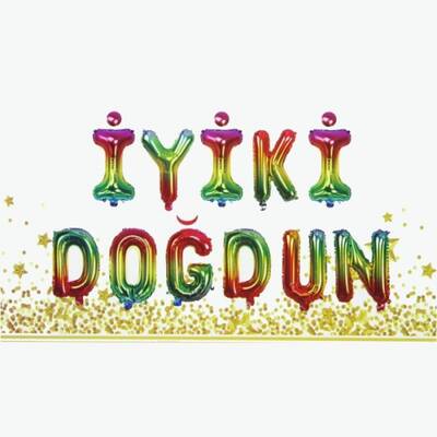 Gökkuşağı İyi Ki Doğdun Folyo Balon Set - 1