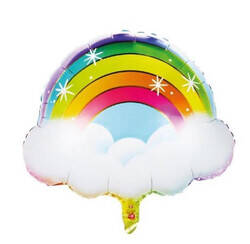 Gökkuşağı ve Bulut Folyo Balon 60 cm