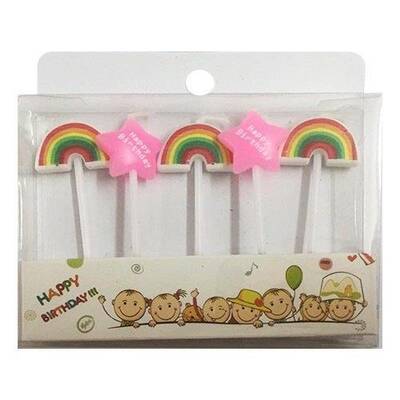 Gökkuşağı Yıldız 5 Li Mum Mini - 1