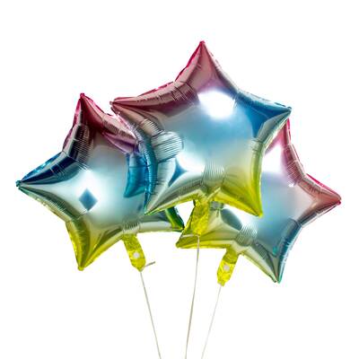 Gökkuşağı Yıldız Folyo Balon 1 Adet - 1