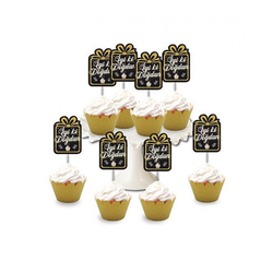 Gold İyi ki Doğdun Eva Kürdan Simli 8 Adet - Parti Sürprizi