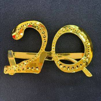 Gold Renk 20 Yaş Parti Gözlüğü 1 Adet - 1