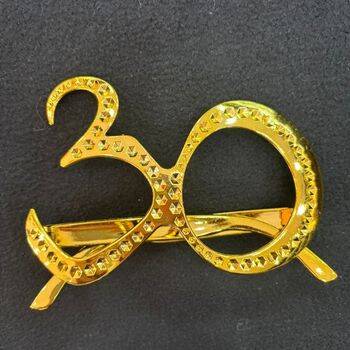 Gold Renk 30 Yaş Parti Gözlüğü 1 Adet - 1