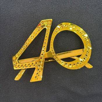 Gold Renk 40 Yaş Parti Gözlüğü 1 Adet - 1