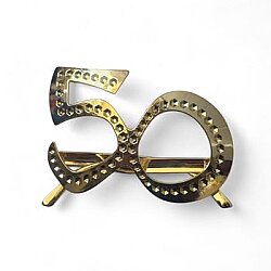 Gold Renk 50 Yaş Parti Gözlüğü 1 Adet - Parti Sürprizi