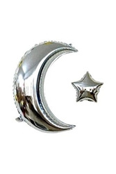 Gümüş Ay Ve Yıldız Folyo Balon Set - Parti Sürprizi