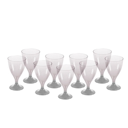 Gümüş Ayaklı Şeffaf Kadeh Bardağı 6 Lı - Parti Sürprizi