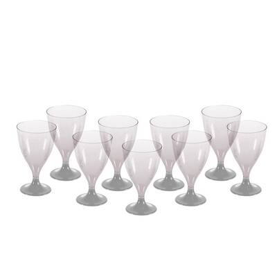 Gümüş Ayaklı Şeffaf Kadeh Bardağı 6 Lı - 1