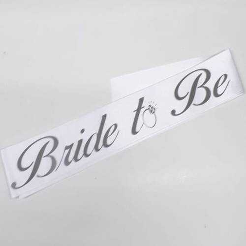 Gümüş Bride To Be Yazılı Saten Kumaş
