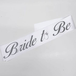 Gümüş Bride To Be Yazılı Saten Kumaş - Parti Sürprizi
