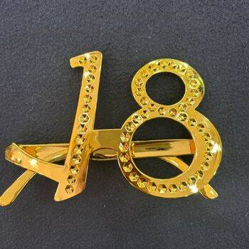 Gold Renk 18 Yaş Parti Gözlüğü 1 Adet - 1