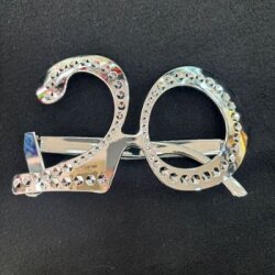 Gümüş Renk 20 Yaş Parti Gözlüğü 1 Adet - Parti Sürprizi