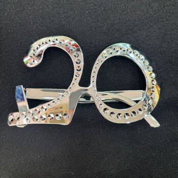 Gümüş Renk 20 Yaş Parti Gözlüğü 1 Adet - 1