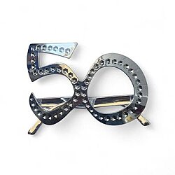 Gümüş Renk 50 Yaş Parti Gözlüğü 1 Adet - Parti Sürprizi