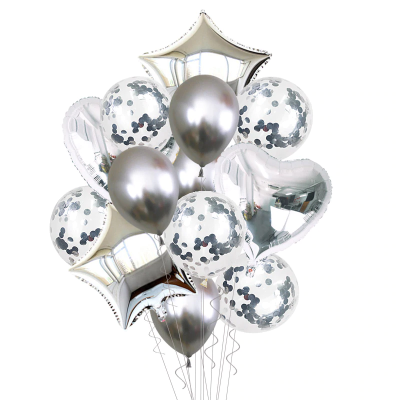 Gümüş Yıldız folyo Balon Demeti