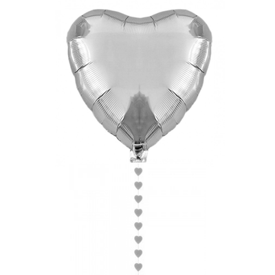 Gümüş Kalp Folyo Balon Ve Kuyruğu