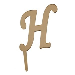 H Harf Aynalı Altın Pleksi 7 cm - Parti Sürprizi