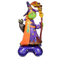 Halloween Ayaklı Cadı Şekilli Folyo Balon - Parti Sürprizi