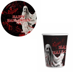 Halloween Cadılar Bayramı 8 Li Tabak Bardak Set - Parti Sürprizi