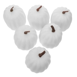 Halloween Cadılar Bayramı Beyaz Mini Balkabağı 5X4 cm 6 Adet - Parti Sürprizi