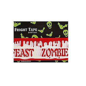Halloween Cadılar Bayramı Kan Görünümlü ZOMBIEFEAST Uyarı Bandı - 1