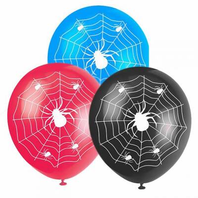 Halloween Örümcek Ağı Baskılı Latex Balon 10 Adet