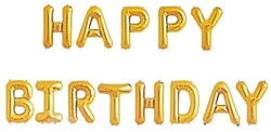 Happy Birthday Altın Harfler Folyo Balon - Parti Sürprizi