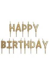 Happy Birthday Altın Renk Harf Mum - 1