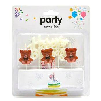 Happy Birthday Ayıcıklı 3 lü Mum - 1