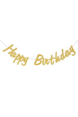 Happy Birthday Gold Metalik Harf Afiş - 1