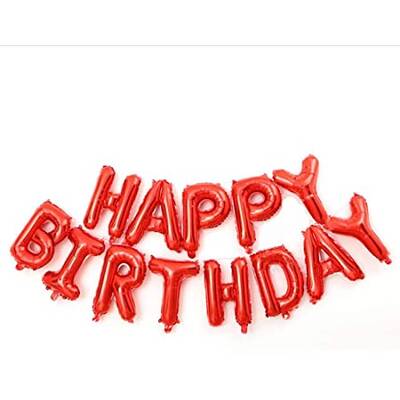 Happy Birthday Kırmızı Harf Folyo Balon Set - 1