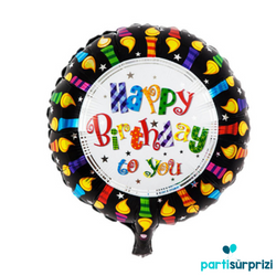 Happy Birthday Mumlu Folyo Balon - Parti Sürprizi