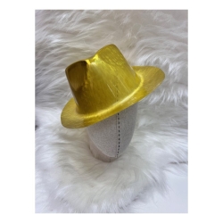 Hologramlı Gold Renk Kovboy Fötr Şapka 1 Adet - Parti Sürprizi