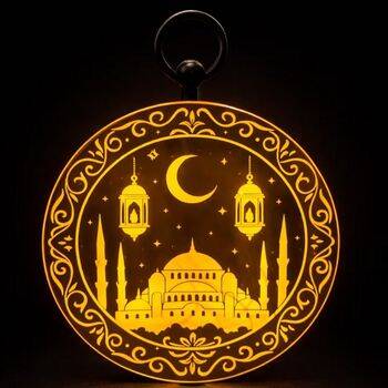 Hoş Geldin Ramazan Cami Motifli Işık Dekor Süs 1 Adet - 1