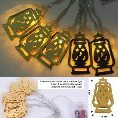 Hoş Geldin Ramazan Temalı Gün Işığı Metal Fener Şekilli Işık - 1