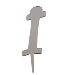 İ Harf Aynalı Gümüş Renk Pleksi 7 cm - Parti Sürprizi