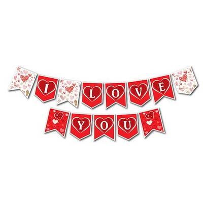 I Love You Bayrak Afiş - 1