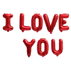 I Love You Harf Folyo Balon Set - Parti Sürprizi