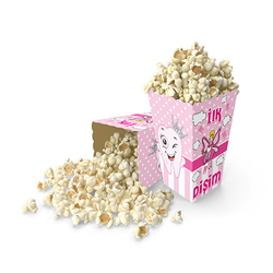 İlk Dişim Diş Buğdayı Pembe Mısır Kutusu 8 Adet - Parti Sürprizi