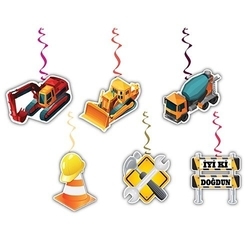 İnşaat Tavan Süsü 70 cm 6 Adet - Parti Sürprizi