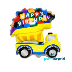 İş Makinesi Happy Birthday Folyo Balon - Parti Sürprizi