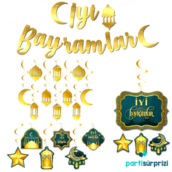 İyi Bayramlar Asma Süs Set - Parti Sürprizi