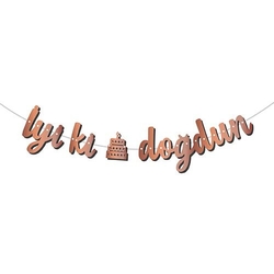 İyi ki Doğdun Rose Gold Banner - Parti Sürprizi